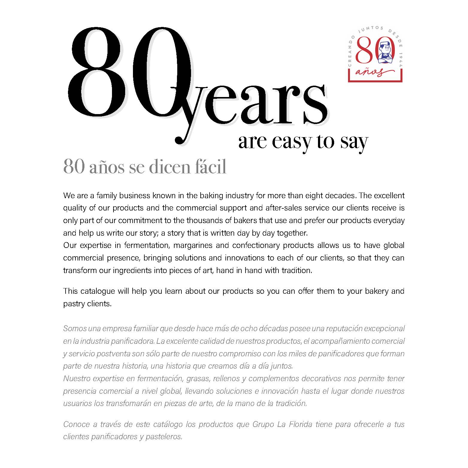 Grupo la florida internacional / Products catalogue