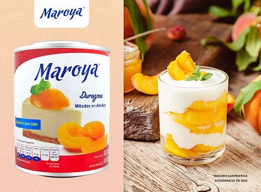 Mitades de durazno en almíbar