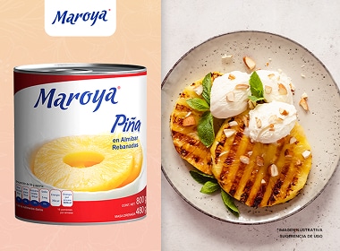 Rebanadas de piña en almíbar