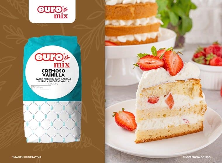 Harina preparada para pastel cremoso sabor vainilla