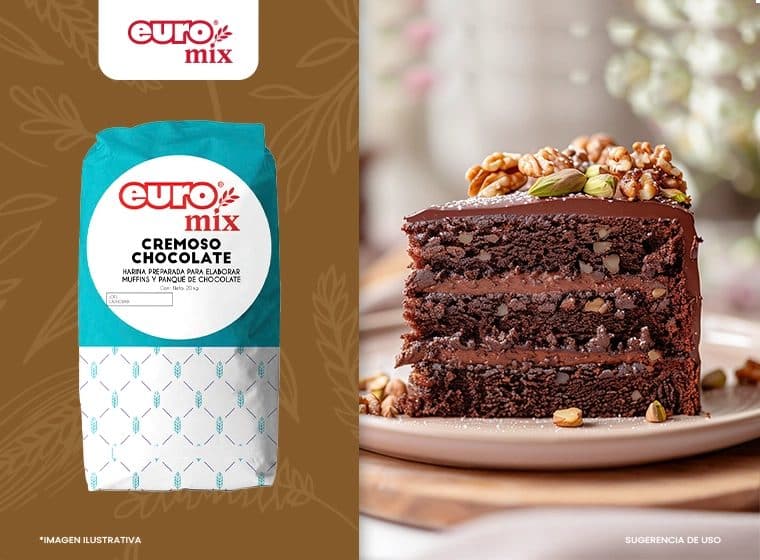 Harina preparada para pastel cremoso sabor chocolate
