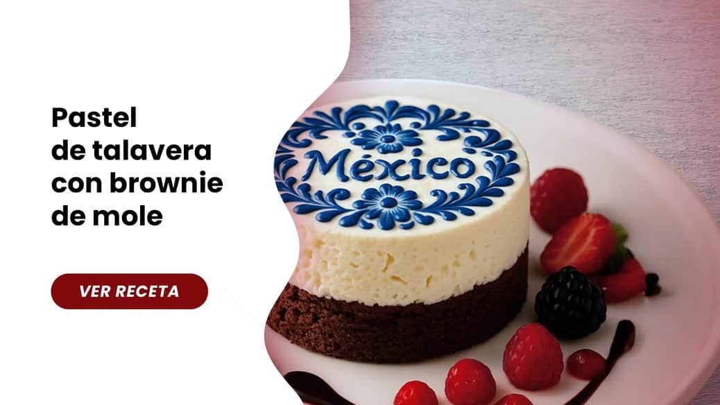 Receta: Pastel de talavera con brownie de mole