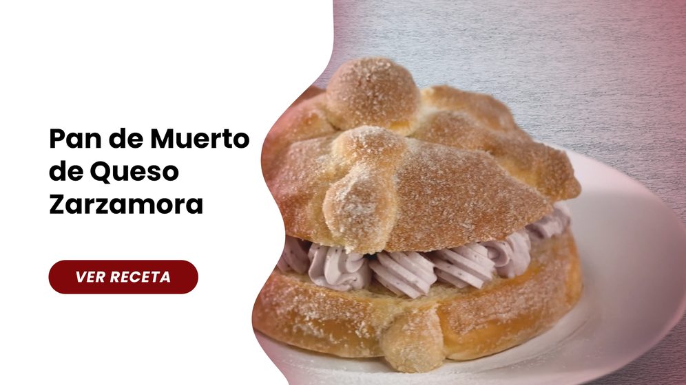 Receta: Pan de muerto de queso zarzamora